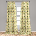 thumbnail image 5 of Ambesonne Fruits Curtains, Apple Pears Fresh Garden, Pair of 28"x63", Hunter Green and Yellow, 5 of 5