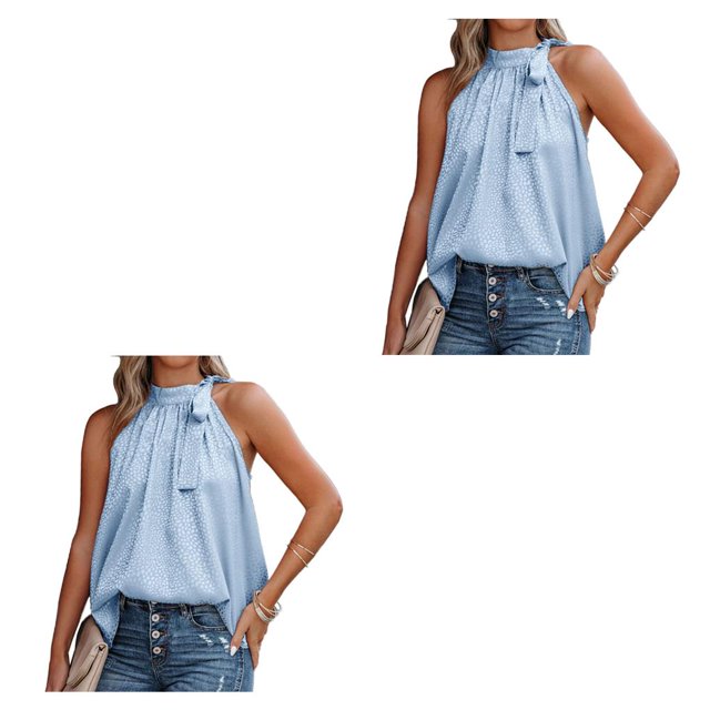 Qarigey Blusa informal sin mangas con estampado, camisa holgada, cumpleaños, boda, aniversario, vacaciones, baile, Top, ropa de verano para viajes Type3 NO3 Qarigey CBP251046