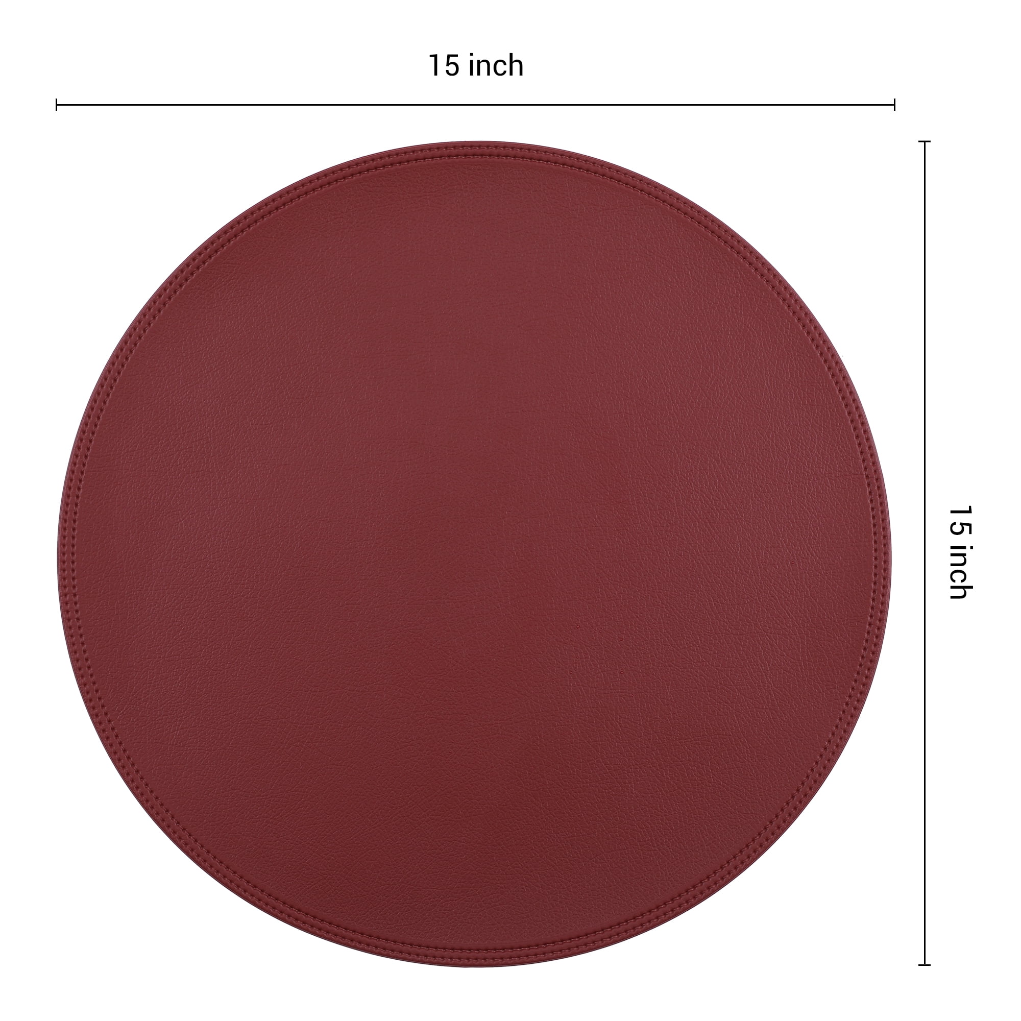 Unique Bargains Set of 6 Faux Leather Placemats Red