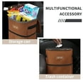 thumbnail image 2 of HOTOR Car Trash Can with Lid, Leak-Proof Car Garbage Can with Mesh Pockets, Car Accessories, 2 Gallons, Brown, 2 of 6