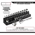 thumbnail image 2 of 47003-28- 1/4-inch Drive Metric Socket and 90- Ratchet Set with  Organizer - Sizes 4mm to 14mm Deep and Shallow Sockets, 2 of 6