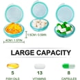 thumbnail image 6 of Small Pill Box (3 Pack), Daily Mini Pill Organizer Portable for Purse Pocket,Travel Pill Case Medicine Storage Container Earplug Case (Green）, 6 of 14