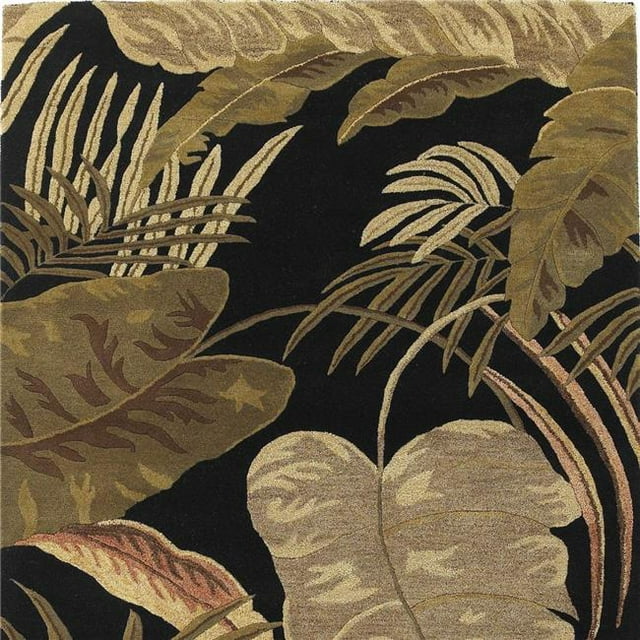 HomeRoots 353967 30 x 50 in. Wool Midnight Area Rug