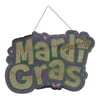 Way to Celebrate Mardi Gras Hanging Glitter Decoration, 10.5" x 12"