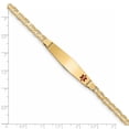 thumbnail image 3 of Primal Gold 14 Karat Yellow Gold Medical Soft Diamond Shape Red Enamel Anchor Link ID Bracelet, 3 of 3
