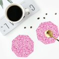 thumbnail image 4 of Pofeuu Breast Cancer Awareness2 Print Coasters for Drinks, 4Pack PU Leather Coasters, Bar Drink Coasters for Tabletop Protection, Furniture from Damage-Octagon, 4 of 6