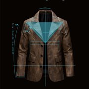 Xzbqbs Leather Blazer for Men Classic Faux Leather Business Sport Coat Notched Collar Three Button Slim Fit Moto Suits Jacket