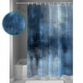 thumbnail image 4 of Abstract Art Shower Curtain, 60" x 72", Retro Gradient Blue Watercolor Waterproof Bathroom Curtain Washable Shower Curtain Set with 12 Hooks, 4 of 6