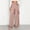 Pink, variant on Women's High Waist Irregular Overlay Wide Leg Pants, Solid Draped Loose 9/10 Length Wrap Front Casual Trousers with Side Pockets for office Party Vacation Wear Khaki XL(XL)