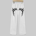 thumbnail image 6 of LIWENLI Men's Wide Leg Sweatpants Fleece Lined Baggy Pants with Open Bottom Drawstring Waist S-2XL (White,L), 6 of 7