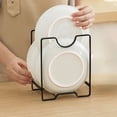 thumbnail image 4 of WRKEKC Clearance Countertop Dish Drainer Rack for Kitchen, Iron Pot Lid Organizer with Hollow Base, Rustproof Plate Drying Rack, 2 Sizes for Utensils Bowls Storage, 4 of 6