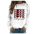 thumbnail image 1 of RKSTN Chandail pour Femmes Décontracté à Manches Longues Blouse à Imprimé de la Saint-Valentin Hauts Chandail Col Rond Coupe Ample Chandail, 1 of 4