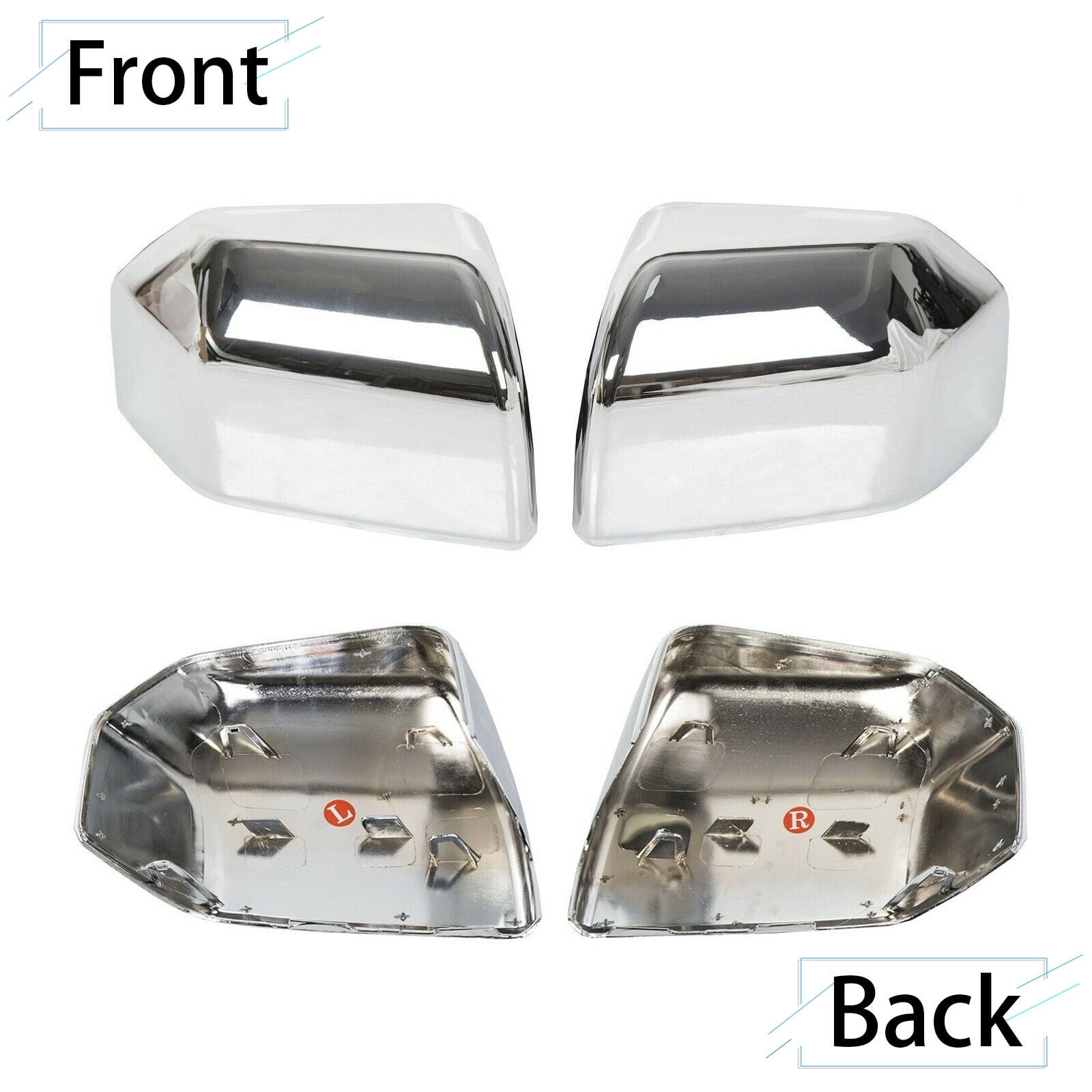 Top Half Upper Driver/Passenger Side View Chrome Mirror Covers for