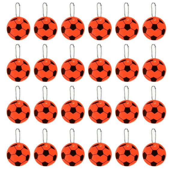 Uxcell Reflective Keychain Tags, Reflective Football Pendant Waterproof Safety Reflector for Backpack Orange-red