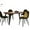 Faux Walnut Table Green Fabric Chairs, variant on Homy Casa 63 inch Modern Dining Set, Dining Table with 4 Chairs, Beige Fabric