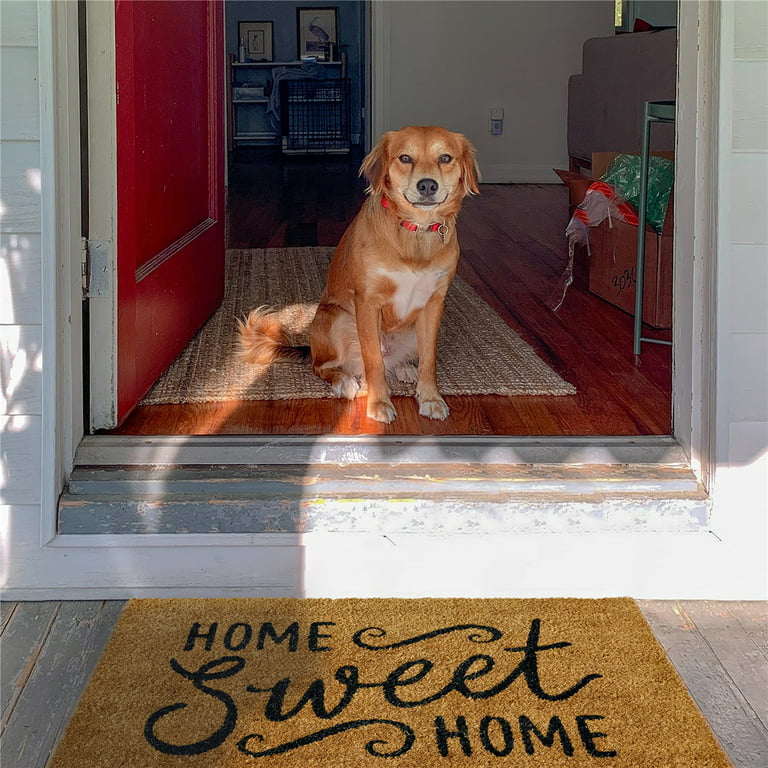 Home Sweet Home Door Mat 30x17 Inches, Welcome Home Mats for Front Door, Farmhouse Welcome Mat with Thick Anti-Slip PVC Backing, Coir Mat, Welcome Mat