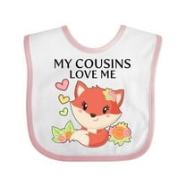Inktastic My Cousins Love Me Little Fox Boys or Girls Baby Bib