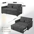 thumbnail image 7 of 3-in-1 Sleeper Sofa with Pull Out Bed,Loveseat Sofa Bed,Modern 2 Seater Convertible Small Couch with Pockets and USB for Living Room Bedroom Apartment (Dark Gray, Corduroy), 7 of 7