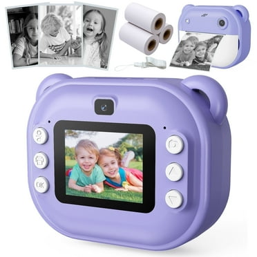 VILINICE Kids Camera Instant Print, HD 1080P Portable Digital Toy Camera for Ages 4-9 (No Ink Needed) - Purple