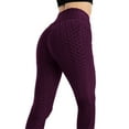 thumbnail image 7 of REORIAFEE Womens Plus Ribbed Leggings High Waisted Scrunch Butt Athletic Leggings Solid Print Yoga Pants Buttery Soft Exercise Pants for Running Workout Elastic Tights Purple L, 7 of 7
