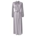 thumbnail image 2 of Sexlip Womens Long Sleeve Midi Dress Button Front Design Durable Fabric Relaxed Silhouette for Office Wear Gray XL, 2 of 3