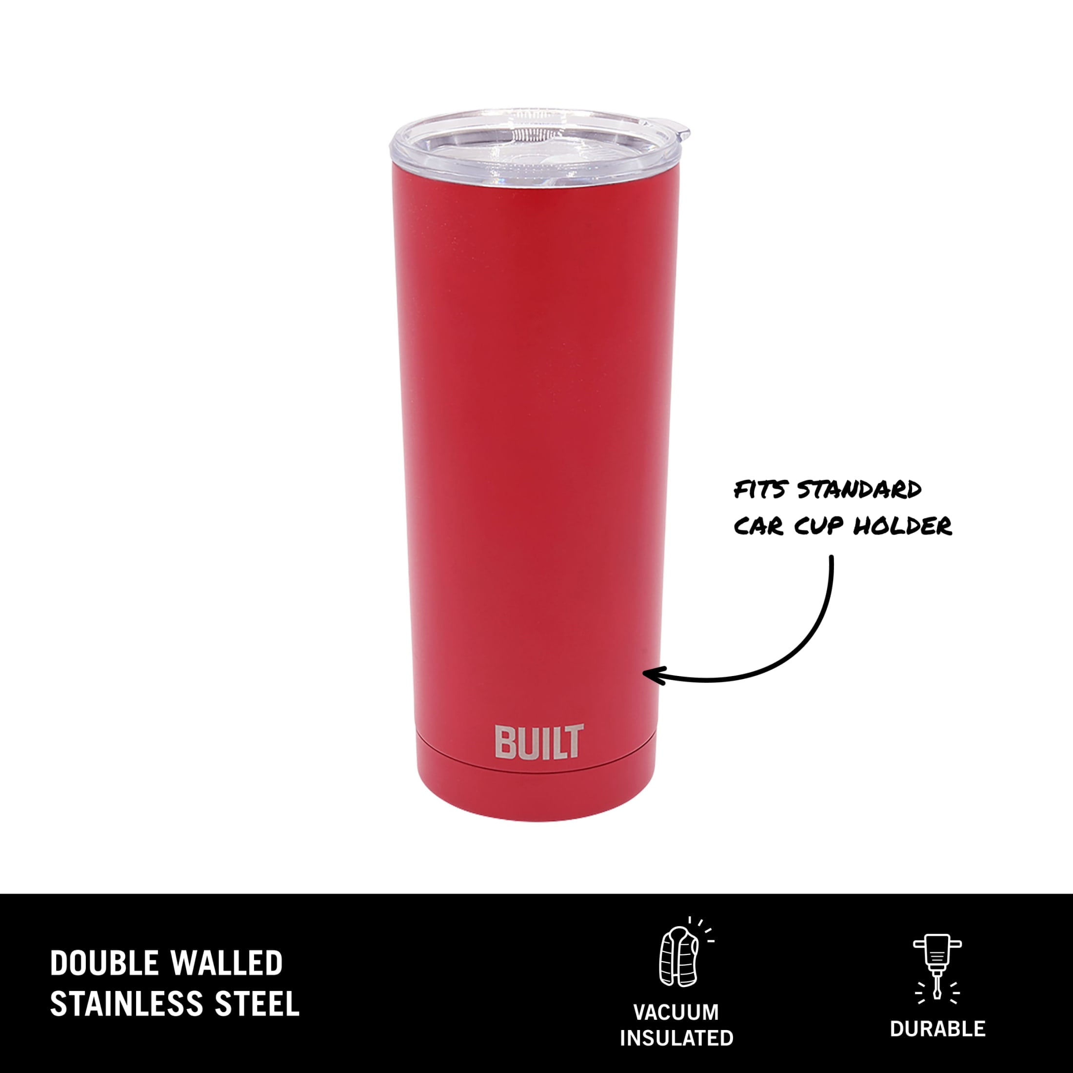 Built Double Wall Stainless Steel 20oz Tumbler Red