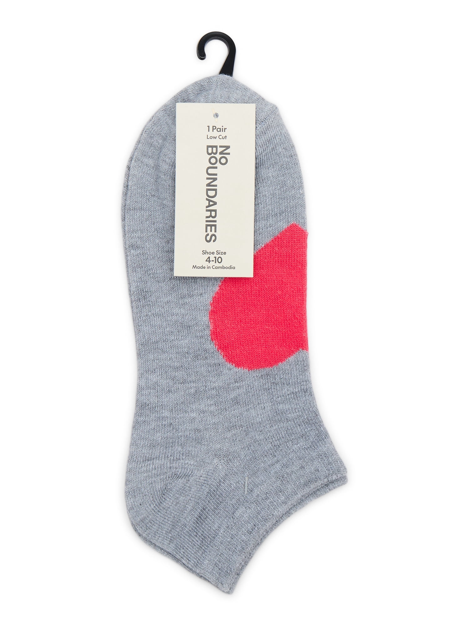 No Boundaries Low Cut Socks, 1-Pack, Women's, Size 4-10