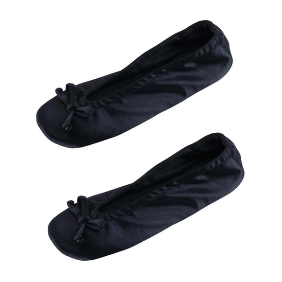 CTM® Satin Ballerina Slipper House Shoe (Pack of 2) (Women's)