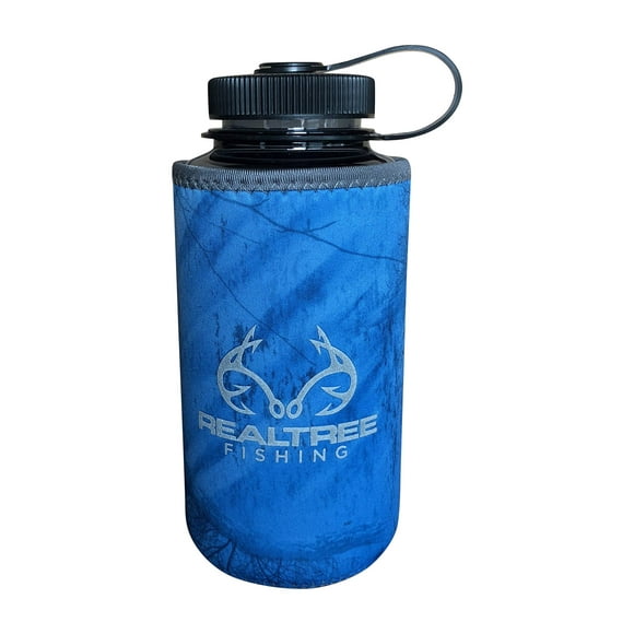 Koverz XL Neoprene 32-40 oz Water Bottle Insulator Cooler Coolie - XL Realtree Fishing Blue