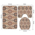 thumbnail image 3 of Orange Ethnic Geometric Pattern Bathroom Rugs Sets 3 Piece,Toilet Cover Set,Absorbent Non Slip Bathroom Mats Sets with U-Shaped Contour Rug Toilet Rug Set, 3 of 5