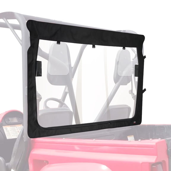 Kemimoto UTV Rear Windshield with Zipper Back Window Compatible with Yamaha Rhino 450 660 700 / Massimo 500 700