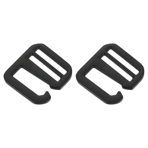 2Pack G-Hook Webbing Buckles, 20mm Flat Tri-Glide, Black