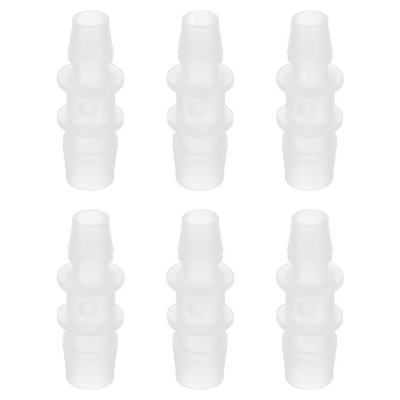 Hose Barb Reducer, 6 Pcs 1/2" to 3/8" Hose ID Connectors Joint Plastic Pipe Fitting Splicer Mender Adapter, White