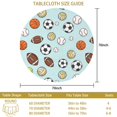 thumbnail image 3 of Football and Basketball Lightblue Pattern Round Tablecloth 70"x70", Wrinkle Resistant Wipeable Table Cover for Kitchen Dining Room Picnic Patio and Party, 3 of 6