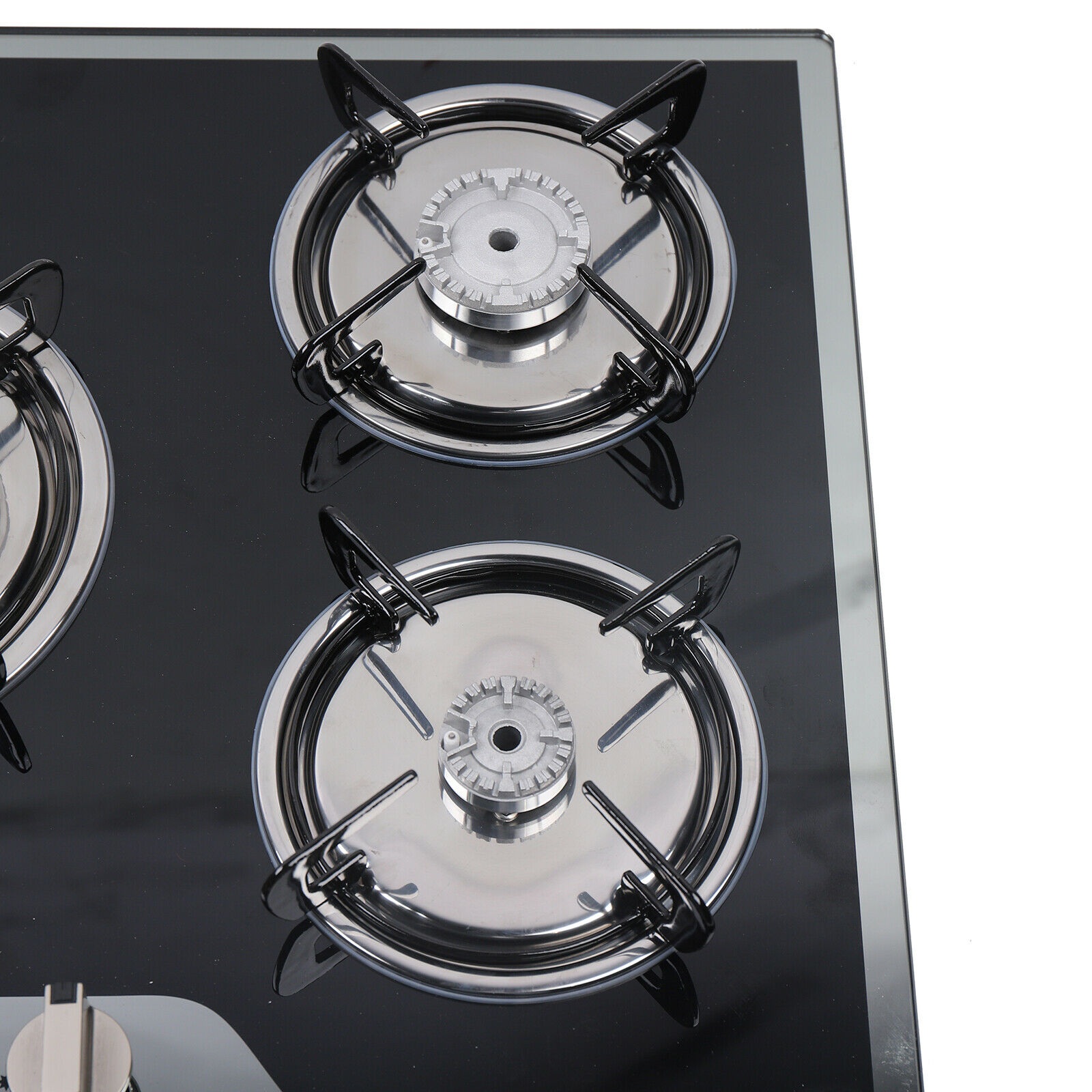 DENEST Gas Cooktop 30" 5-Burners Stove Built-in Cooker Cooktop Stove LPG/NG Gas Tempered Glass Black