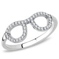 thumbnail image 1 of Alamode DA055-8 Women High Polished Stainless Steel Ring with AAA Grade CZ in Clear - Size 8, 1 of 1