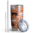 thumbnail image 2 of Hallween Spooky Black Cats Pumpkin Tumbler with Straw, Spooky Black Cats Pumpkin Stainless Steel Double Walled Vacuum Insulated Cup, Spooky Holiday Gifts for Women Men, 2 of 7