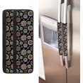 thumbnail image 2 of NETILGEN Boho Floral Black Refrigerator Door Handle Covers Pack of 2, Kitchen Appliance Armrest Decoration Mat Non-Slip for Fridge Dishwashers Microwave Home Kitchen Indoor Decor, 2 of 5