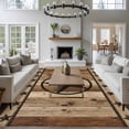 thumbnail image 5 of Farmhouse Stars Area Rug 8x10 Washable Rug Non Slip Vintage Country Western Wooden Grain Large Area Rug Soft Stainresistant Indoor Floor Carpet for Living Room Bedroom Home Office Dining Room Nursery, 5 of 9