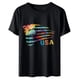 thumbnail image 4 of Camiseta de mujer Camisetas divertidas y lindas de manga corta Camiseta con estampado de bandera del Día de la Independencia Tops Blusa Regalo para mujer Pompotops hfajkhk130526, 4 of 8