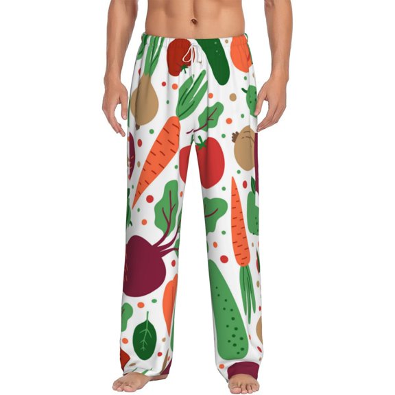 Easygdp Vegetables Men's Pajama Pant, Sleep Elastic Waistband Lounge Pants - Medium
