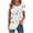 White, variant on DeHolifer Womens Tops Summer Casual Floral Printed Crewneck Button Up Pleated Lightweight Loose T-Shirts Navy XL