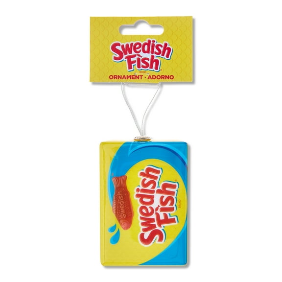 Swedish Fish Decoupage Holiday Ornament, Yellow, Plastic, Collectible by Ruz