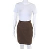 Pre-owned|Escada Womens Knee Length Pencil Skirt Brown Wool Size EU 34