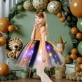 thumbnail image 3 of Xijirk Girls Dresses,Glow In The Dark Girls Dress With Skirt Illuminating Party Tutu for Kids,Dresses for Girls,Orange,4-5 Years, 3 of 8