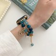 thumbnail image 3 of TECH CIRCLE Beaded Band for Apple Watch 38mm 40mm 41mm, Fashion Bling Handmade Agate Pearl Bracelet Strap Women Wristband Replacement for iWatch Series 9 8 7 6 SE 5 4 3 2 1,Blue, 3 of 6