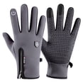 thumbnail image 3 of Guantes de ciclismo para deportes al aire libre, cálidos, con forro polar, con cremallera antideslizante, impermeables, a prueba de viento, para otoño e invierno, para hombres y mujeres, 3 of 4