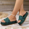 thumbnail image 5 of Women's Platform Slides Canvas Sandals Comfortable Open Toe Sandals for Summer Beach, 5 of 5