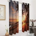 thumbnail image 2 of Blackout Curtains for Bedroom Hawaii Full Room Darkening Grommet Curtains for Living Room,Thermal Insulated Ombre Drapes, 2 of 7