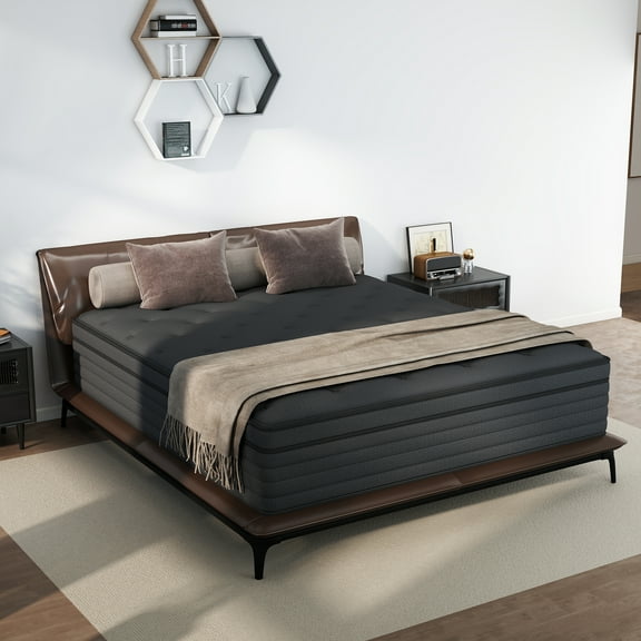 Mulinature 14 Inch Pressure Relief Twin Memory Foam Mattress Individual Pocket Spring Mattress